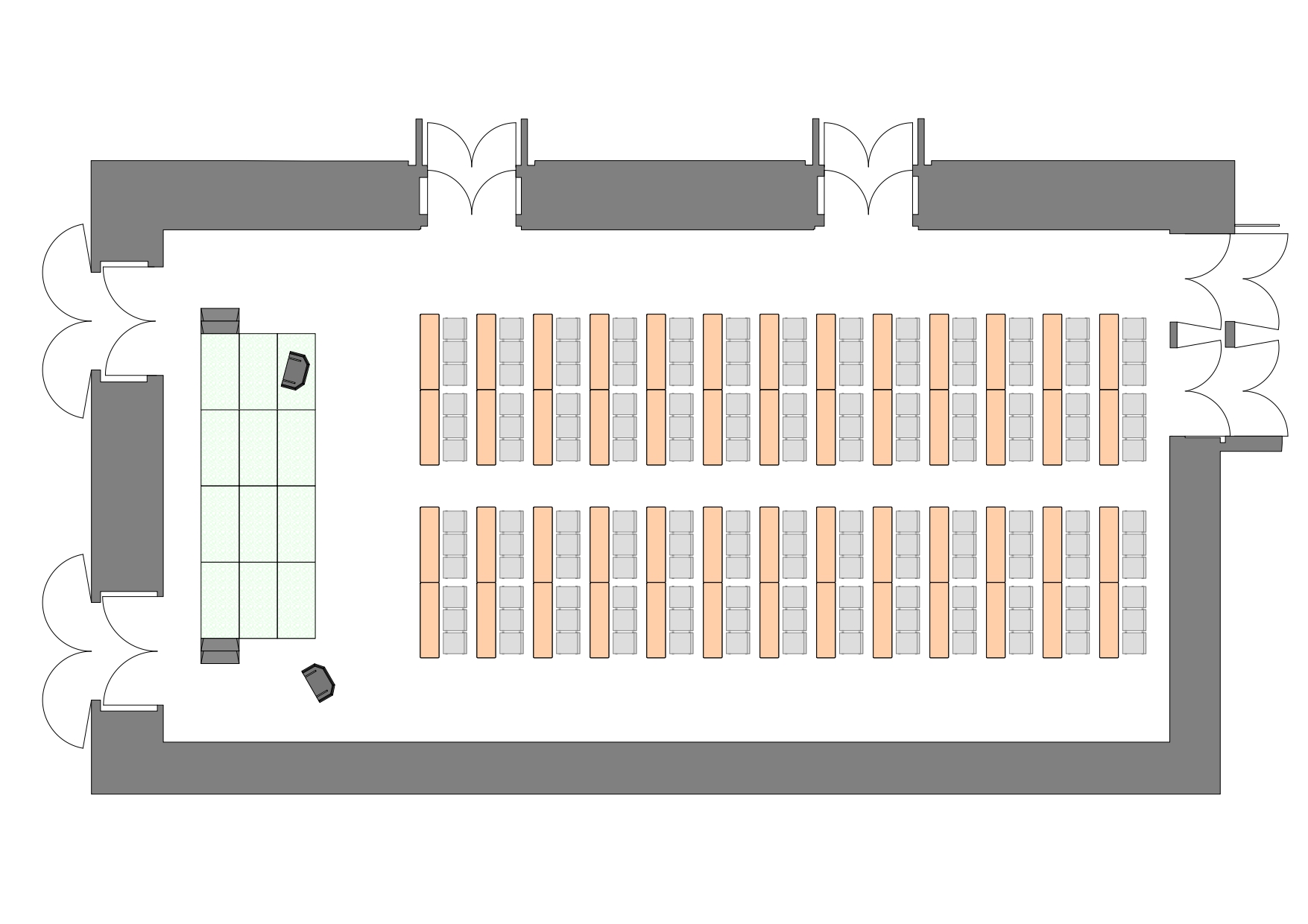 カンファレンス スクール150席(B全体平面図)