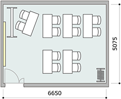 貸し会議室RoomBスクール形式図面10席